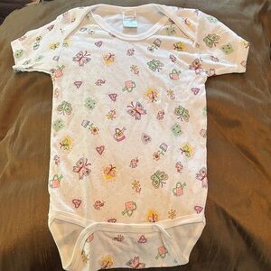 Adorable White Floral Kids Bodysuit